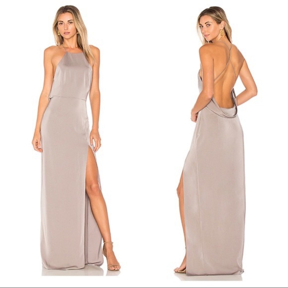Lover + Friends Sheyla Gown in Dark Grey XS